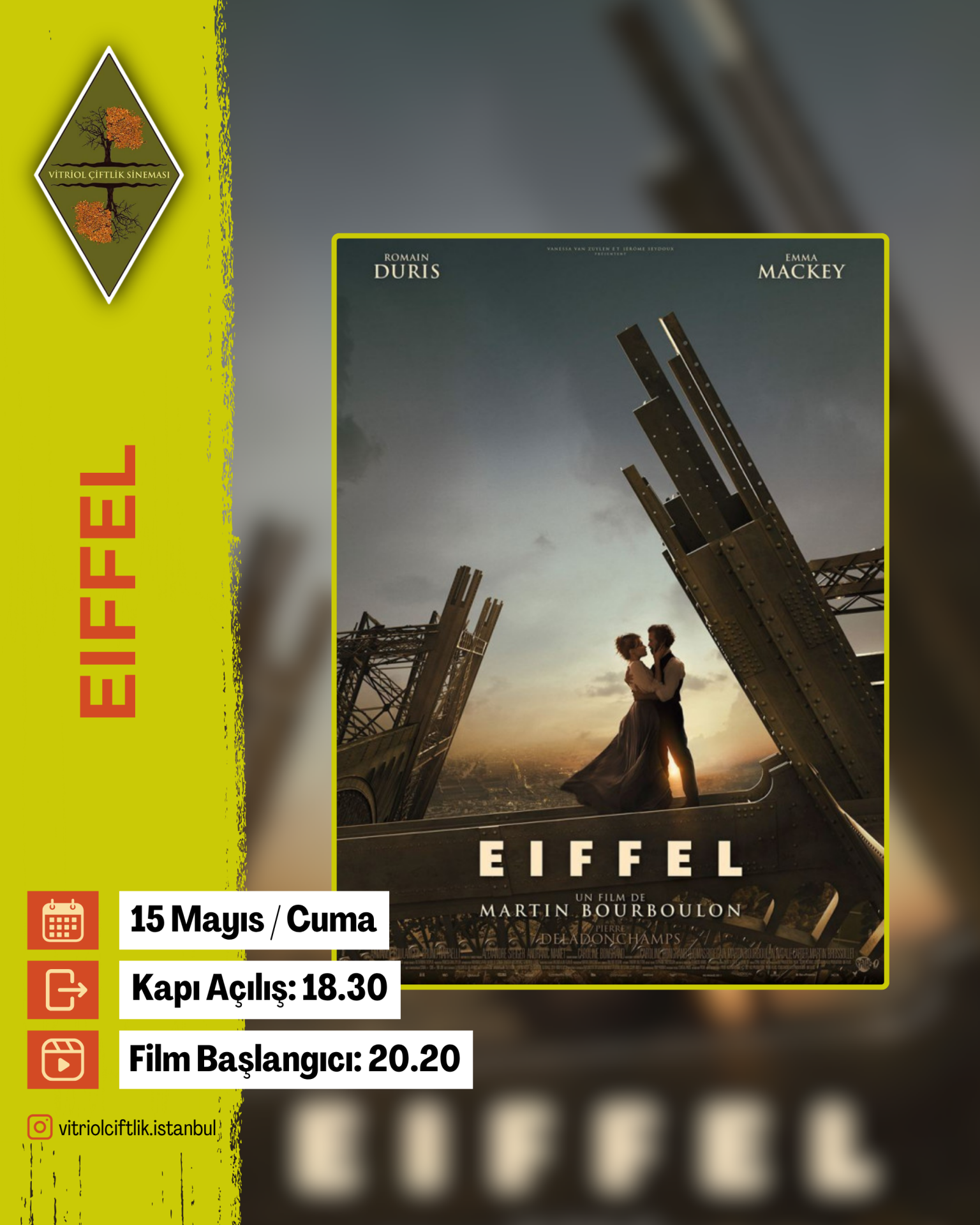 15 Mayıs  Cuma Eiffel ŞEZLONG