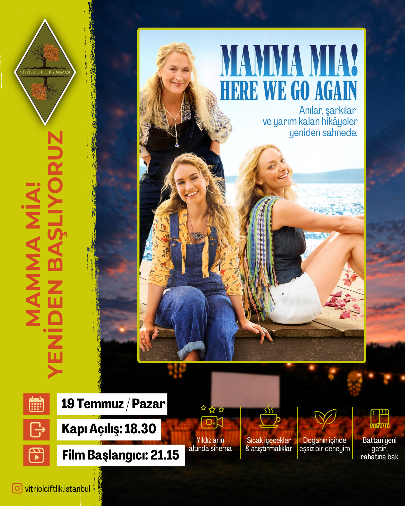 19 Temmuz Pazar Mamma Mia! Here We Go Again