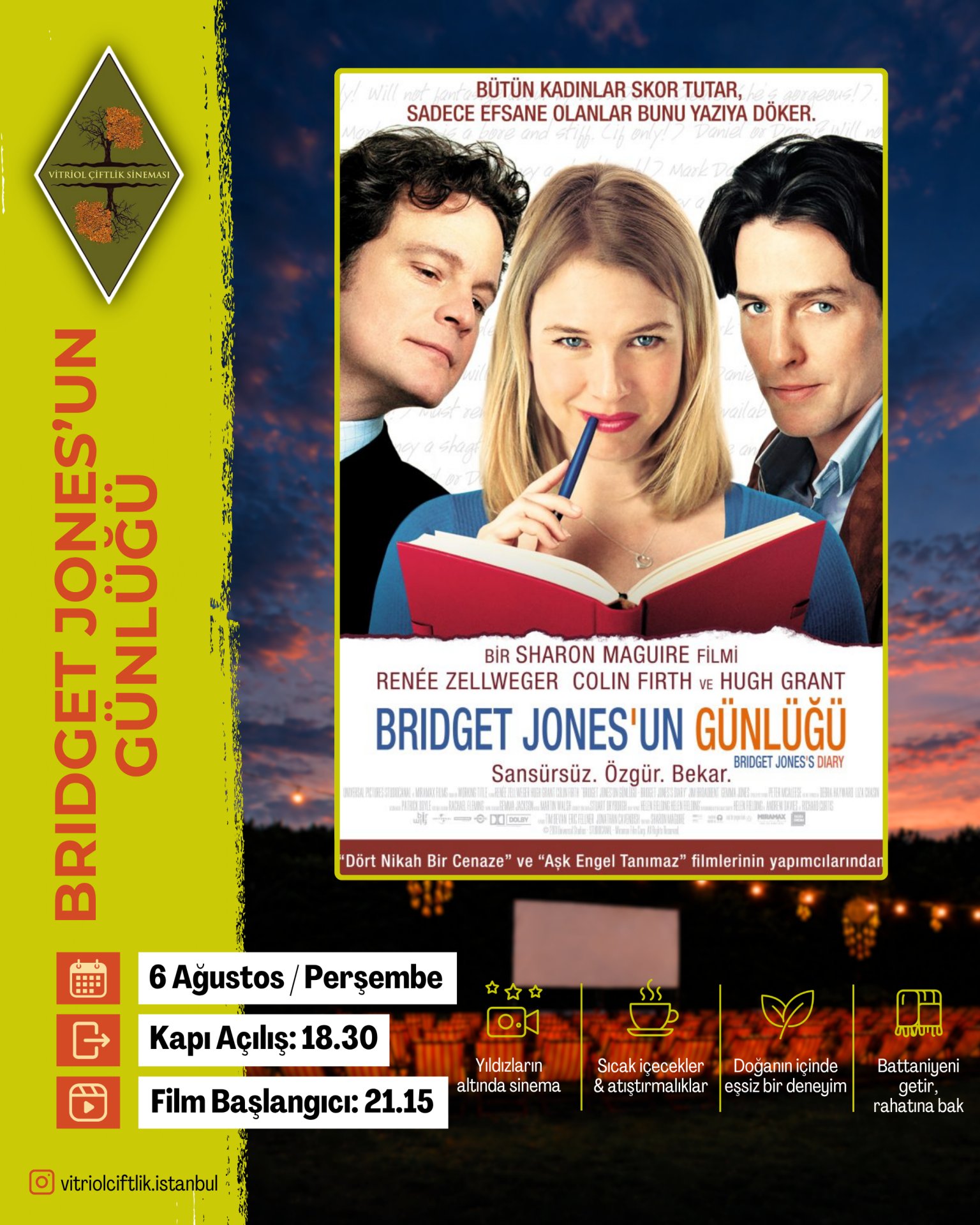 6 Ağustos Perşembe Bridget  Jones'un Günlüğü
