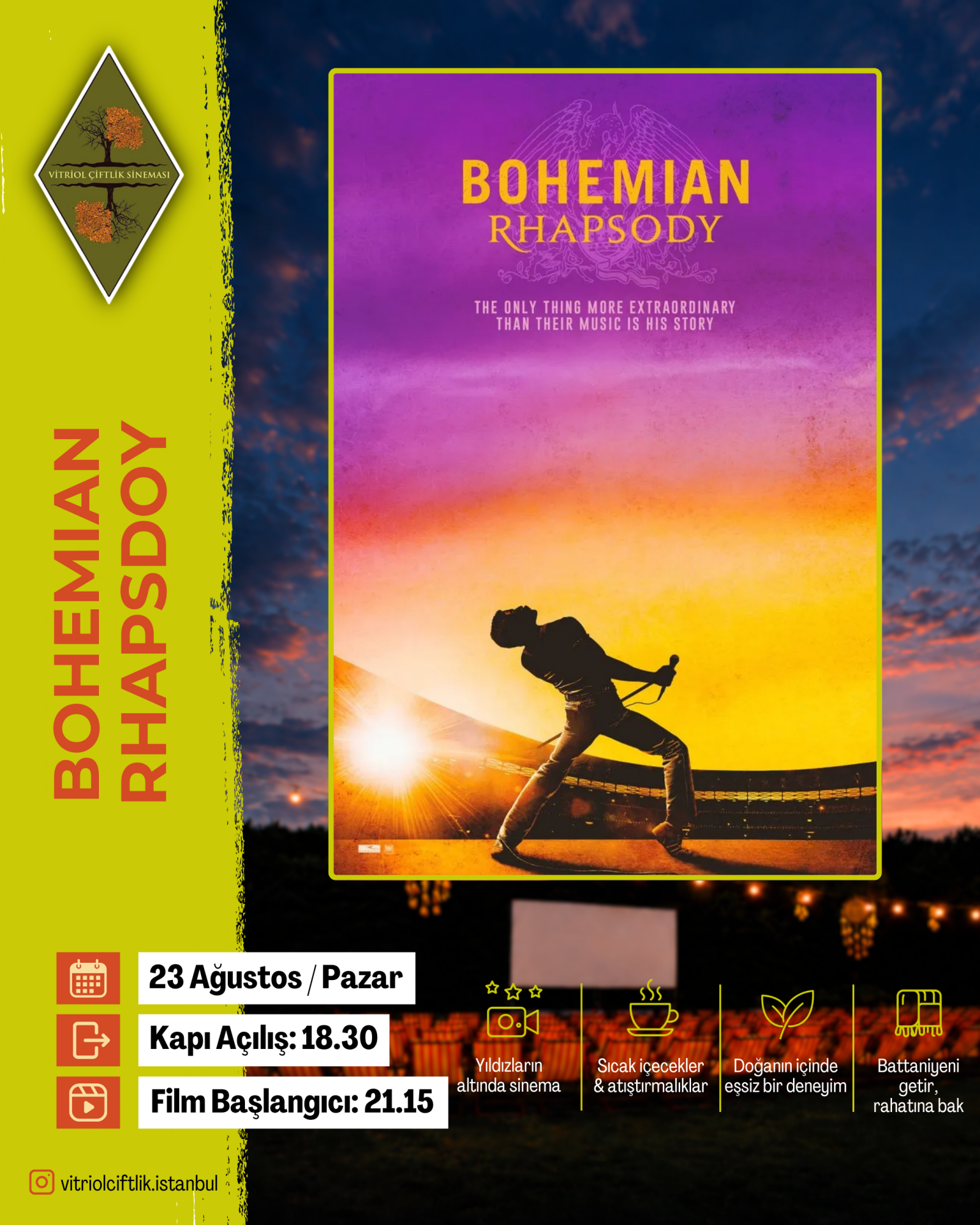 23 Ağustos Pazar Bohemian Rhapsody